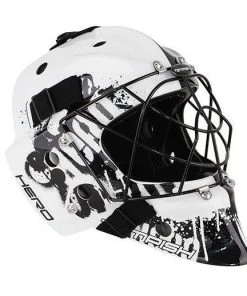 Shop-halona Floorball Helm IFF Zertifiziert Für Torwart, Torhüter Unihockey Senior White Torwartmaske