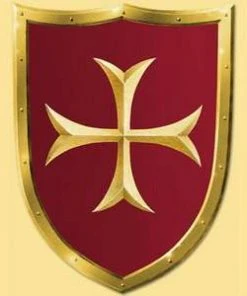 Shop-halona Schild, Ritterschild Aus Holz Mit Kreuz Motiv Rollenspiele