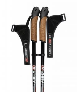 Schreuders Sport Wanderstock Nordic Walking Stöcke Verstellbar Aluminium, Schwarz Rot Grau Fitness