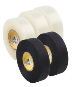 Howies Hockey Tape SET - 2 Schwarz 25mm + 3 Stutzentape Shin Pad 25mm Tape Eishockey