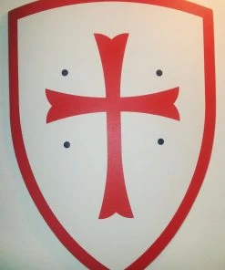 Shop-halona Holzschild, Templer-Ritter, Ritterschild F. Kinder Templerritter 50x36cm