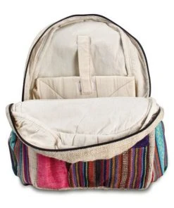 Shop-halona Rucksäcke Rucksack Aus Hanf, Cultbagz Nepal Hand Made, Bagpack Multi Stripes