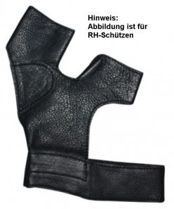 Shop-halona Bogenhandschuh Traditionell Leder F. LH Schützen Black.bulls Schwarz Fingerschutz