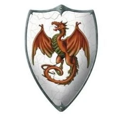 Shop-halona Rollenspiele Ritterschild, Schild Aus Holz F. Kinder Motiv Drache 49x32 Cm