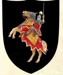 Shop-halona Schild, Ritterschild, Holz-Schild F. Kinder Motiv: Ritter Auf Pferd 30x40 Cm Rollenspiele