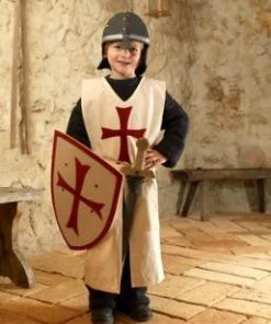 Shop-halona Rollenspiele Ritterumhang, Templerritter, Templerritter-Umhang F. Kl. Ritter, Baumwolle