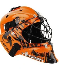 Shop-halona Floorball Helm IFF Zertifiziert Für Torwart, Torhüter Unihockey Senior Orange