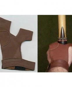 Shop-halona Bogenhandschuh Traditionell Leder F. RH Schützen Black.bulls