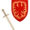 Shop-halona Schwert Excalibur Und Schild F. Kinder Als SET, Ritterset Spiele