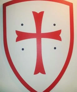 Shop-halona Holzschild, Templer-Ritter, Ritterschild F. Kinder Templerritter 50x36cm