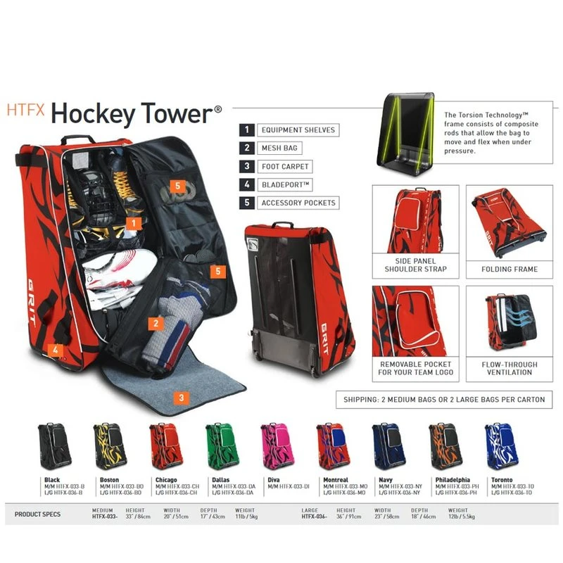 Shop-halona Tasche Grit HTFX Hockey Tower Junior Schwarz 5 Shop-halona Tasche Grit HTFX Hockey Tower Junior Schwarz