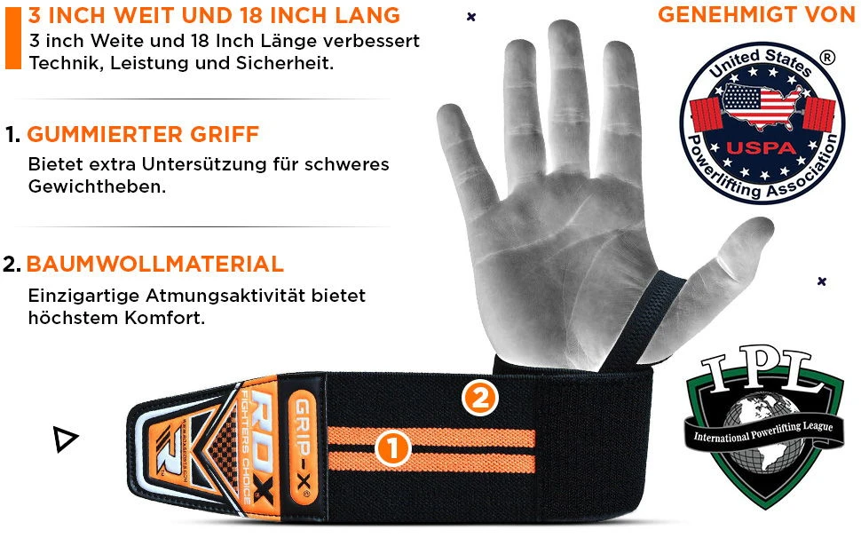 Shop-halona RDX W2 Powerlifting Wrist Wraps Handgelenkbandagen Outdoor - Fitness 6 Shop-halona RDX W2 Powerlifting Wrist Wraps Handgelenkbandagen Outdoor - Fitness