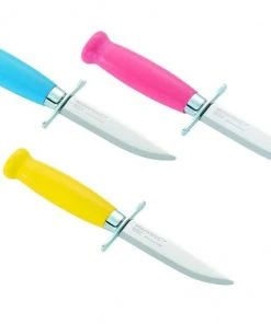 Shop-halona Freizeitmesser Mora Kindermesser, Schnitzmesser Im Bunten Birkenholzgriff. Messer F. Kinder