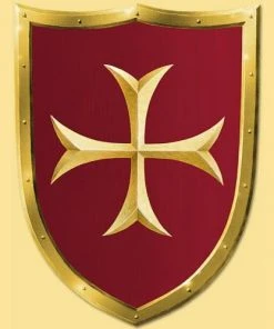 Shop-halona Schild, Ritterschild Aus Holz Mit Kreuz Motiv Rollenspiele