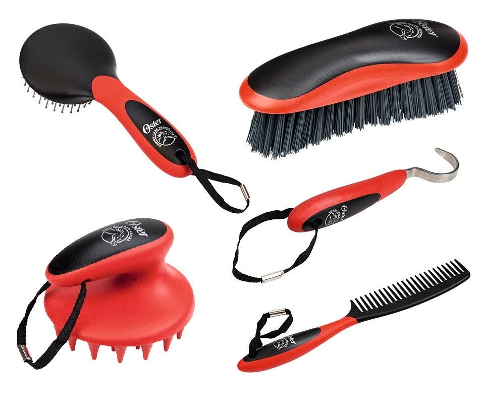 Shop-halona Oster Pferdeputzset 5tlg. Schwarz/rot 4 Shop-halona Oster Pferdeputzset 5tlg. Schwarz/rot