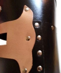 Shop-halona Rollenspiele Ritterhelm Aus Leder, Ritterrüstung; Helm Larp, Templer-Helm