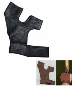 Shop-halona Bogenhandschuh Traditionell Leder F. RH Schützen Black.bulls Schwarz