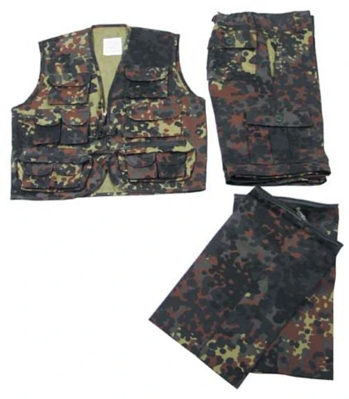 Shop-halona BW Kinder-Anzug, Militär Flecktarn, Weste U. Hose,mit Abnehmbaren Beinen 5 Shop-halona BW Kinder-Anzug, Militär Flecktarn, Weste U. Hose,mit Abnehmbaren Beinen